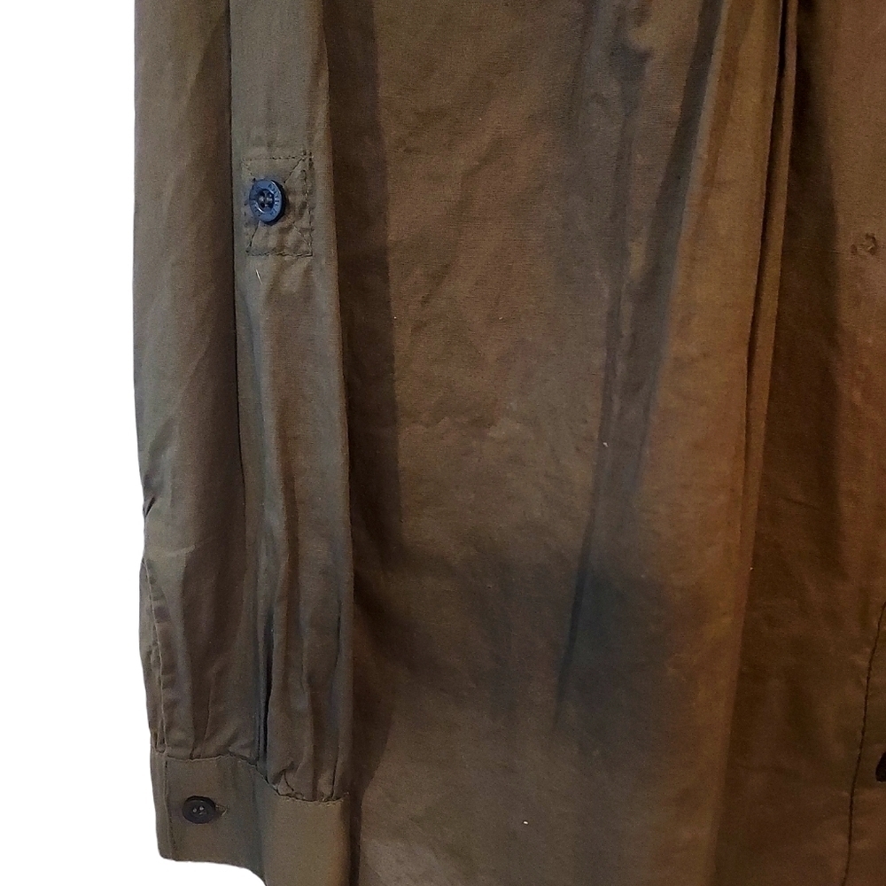 π
ΊANTILIA FEMME olive green LS lightweight button down shirt top sz 1X - Picture 7 of 11